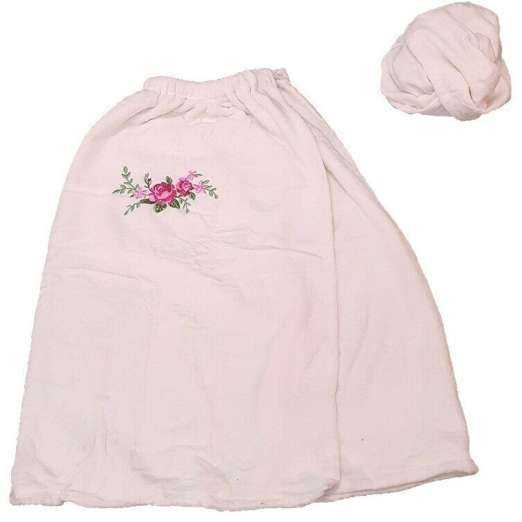 Набор для сауны женский бледно-розовый 75х150 - фотография № 1