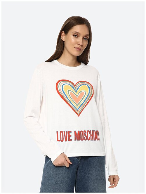 Джемпер для женщин, LOVE MOSCHINO, модель: WSM1210X1471A00, цвет: белый, размер: 40