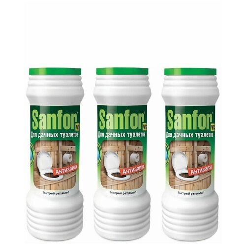 Sanfor Средство дезодорирующее для дачных туалетов Антизапах, 400 гр, 3 шт