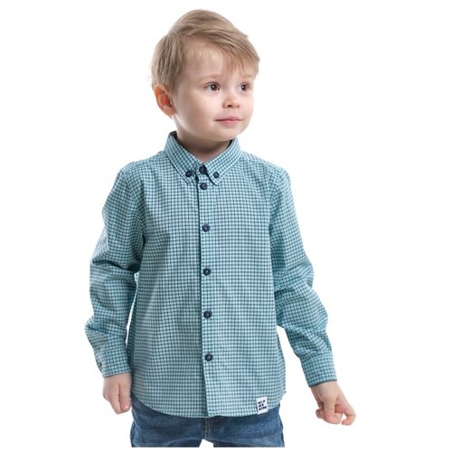 Рубашка для мальчиков Mini Maxi, модель 4810, цвет бирюзовый, размер 98