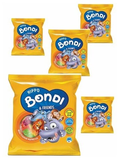 «HIPPO BONDI & FRIENDS», мармелад жевательный с соком ягод и фруктов, 70 г - фотография № 3