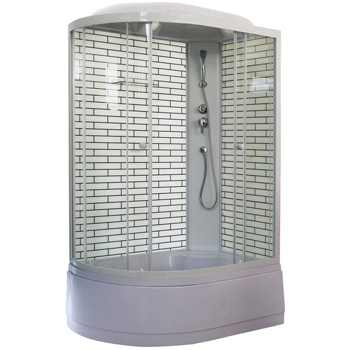 Душевая кабина, ODA, 120*80*215 BST5006 белый кирпич R, асимметричная