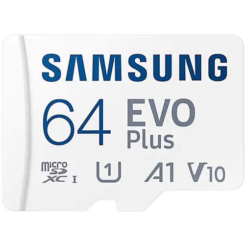 Карта памяти Samsung microSDXC 64GB EVO PLUS microSDXC Class 10 UHS-I, U1 + SD адаптер MB-MC64KA/APC