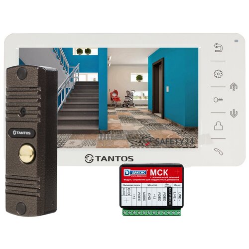 tantos amelie kit белый медь комплект видеодомофона Комплект видеодомофона TANTOS Amelie и Walle с блоком сопряжения коричневый