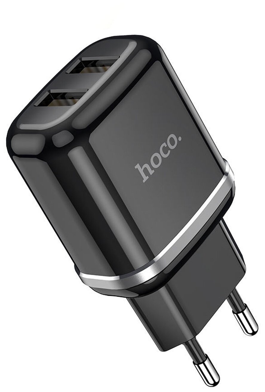 Сетевое зарядное устройство Hoco N4 Aspiring, 2 USB, 2.4A, черный