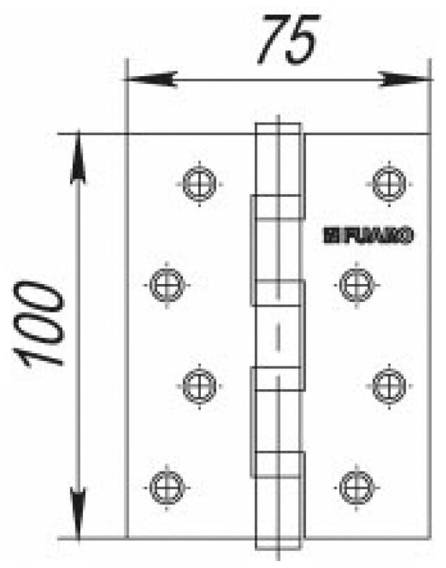 Петля универсальная Fuaro 4BB/BL 100x75x25 CF (кофе) блистер