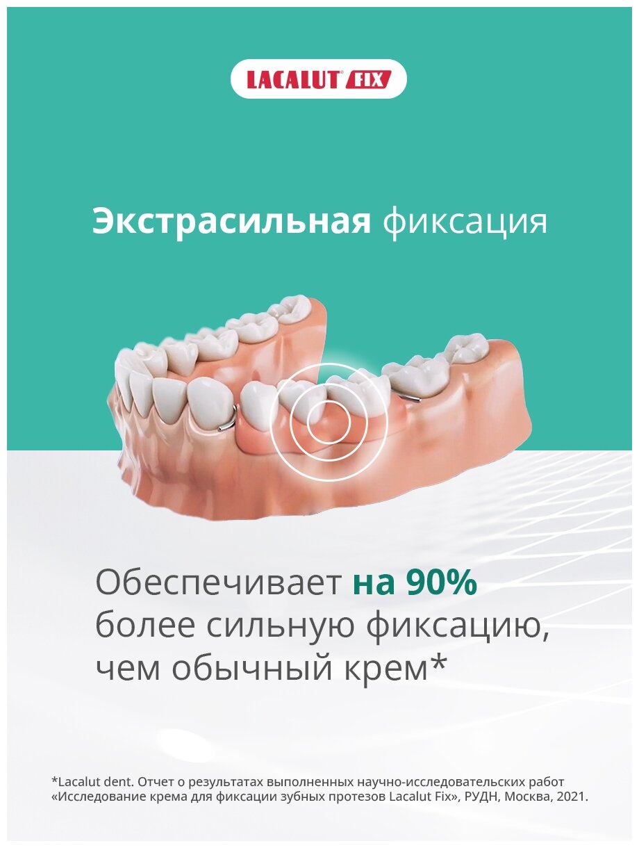 Лакалют фикс крем для фиксации зубных протезов экстрасильный с мятным вкусом туба 40г Dr.Theiss Naturwaren GmbH - фото №2