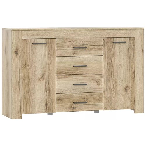 Комод с ящиками и дверками Квадро 33, 1400х380х874, Дуб делано