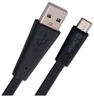 Кабель Zetton Flat Wide USB - microUSB 1 м белый