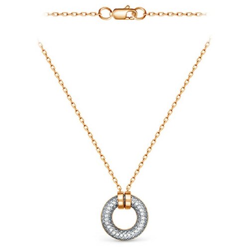 Колье Maskom, красное золото, 585 проба, фианит, длина 45 см., красный, золотой