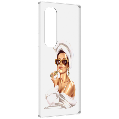 Чехол MyPads Девушка-утром женский для Samsung Galaxy Z Fold 4 (SM-F936) задняя-панель-накладка-бампер