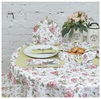 Скатерть Fresca Design English rose с оборкой (so04.1) 160х220 см зеленый