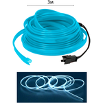 Неоновая подсветка салона 3 м Бирюзовый цвет /Светодиодная лента/Гибкий неон в машину/LED/тюнинг автомобиля - изображение