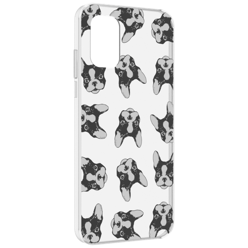 Чехол MyPads черно белые собачки для Nokia G21 задняя-панель-накладка-бампер
