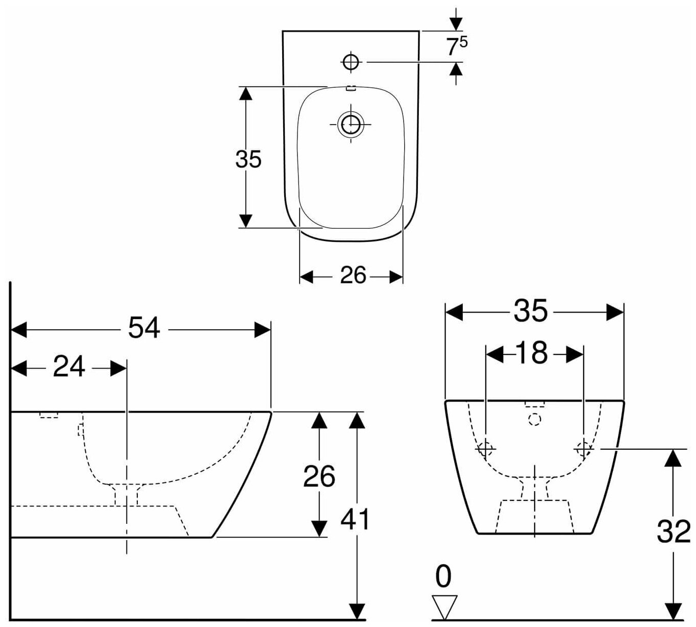 Биде геберит размеры подключения