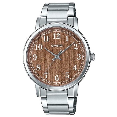 Наручные часы CASIO MTP-E145D-5B2, серебряный, коричневый наручные часы casio mtp e145d 5b2 коричневый