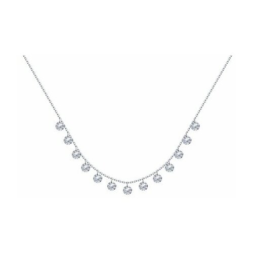 Колье Diamant online, серебро, 925 проба, фианит, длина 55 см.