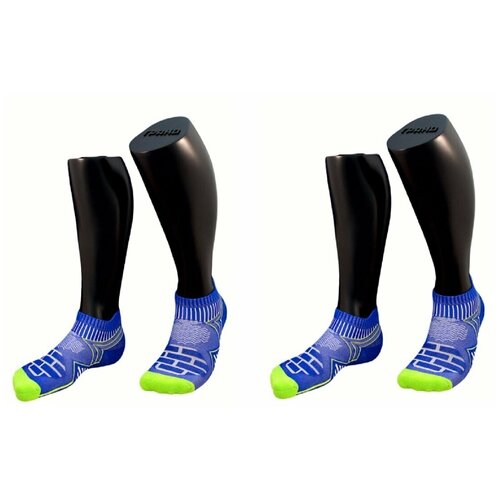 фото Мужские носки , 2 пары, 2 уп., укороченные, фантазийные, размер 45, синий нет бренда