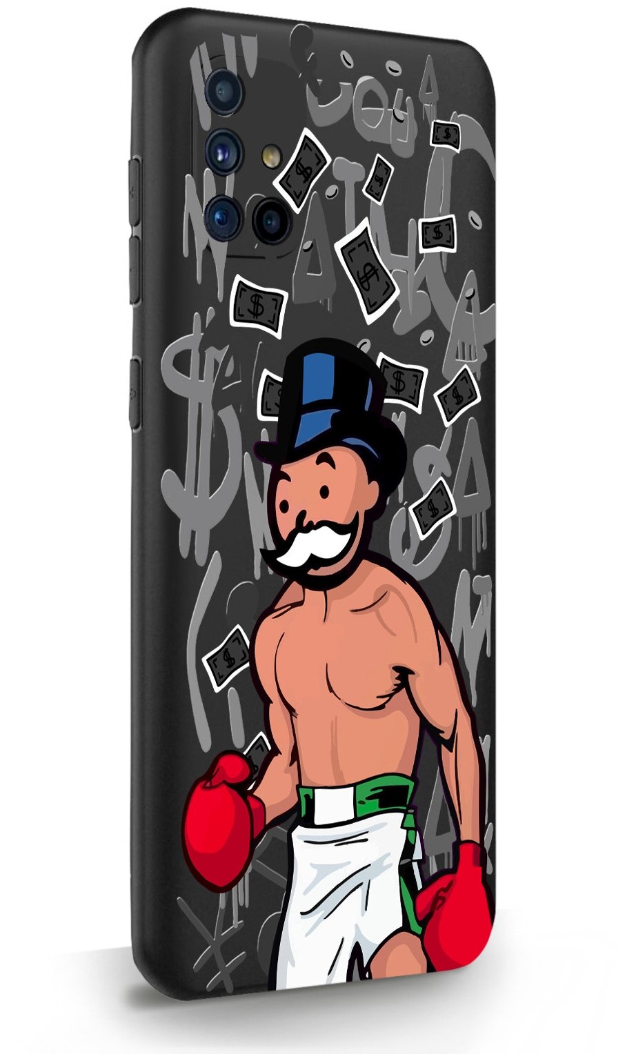 Черный силиконовый чехол MustHaveCase для Samsung M51 Monopoly Boxing Монополия Боксер для Самсунг М51