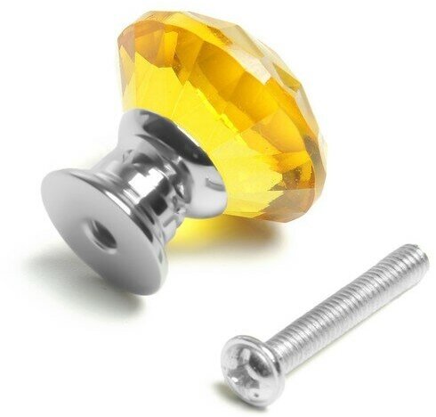 Ручка кнопка CAPPIO, цвет золотой "Алмаз", стеклянная, d=25 мм - фотография № 9
