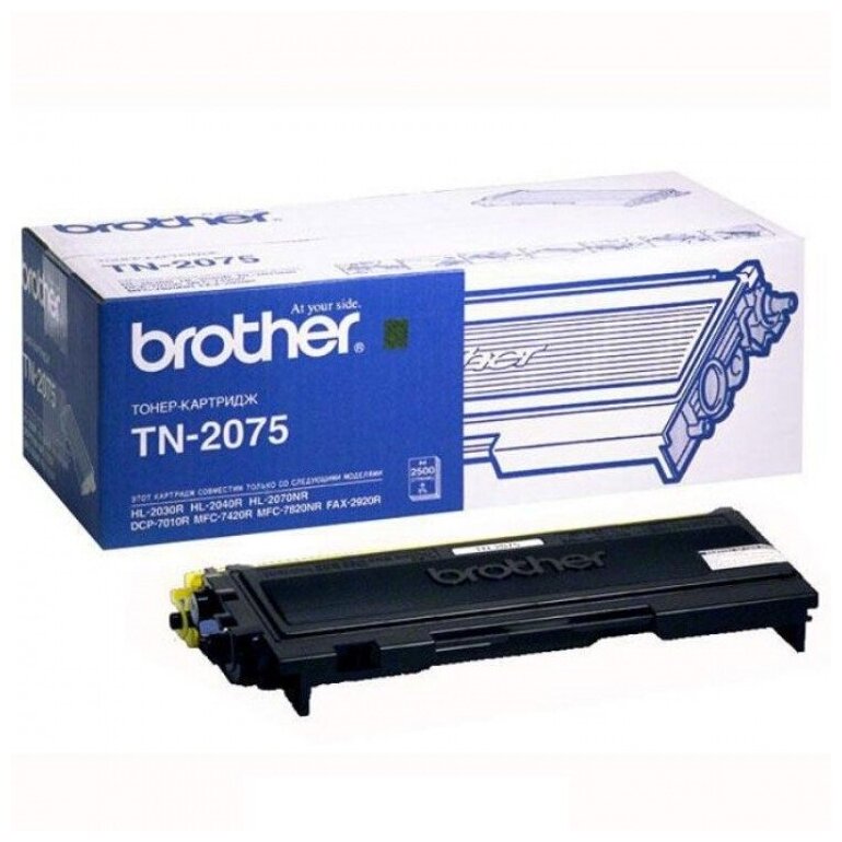 Картридж лазерный Brother TN2075 черный (2500стр.) для Brother HL2030/2040/2070/2920/DCP7010/7025/MFC7420/7820