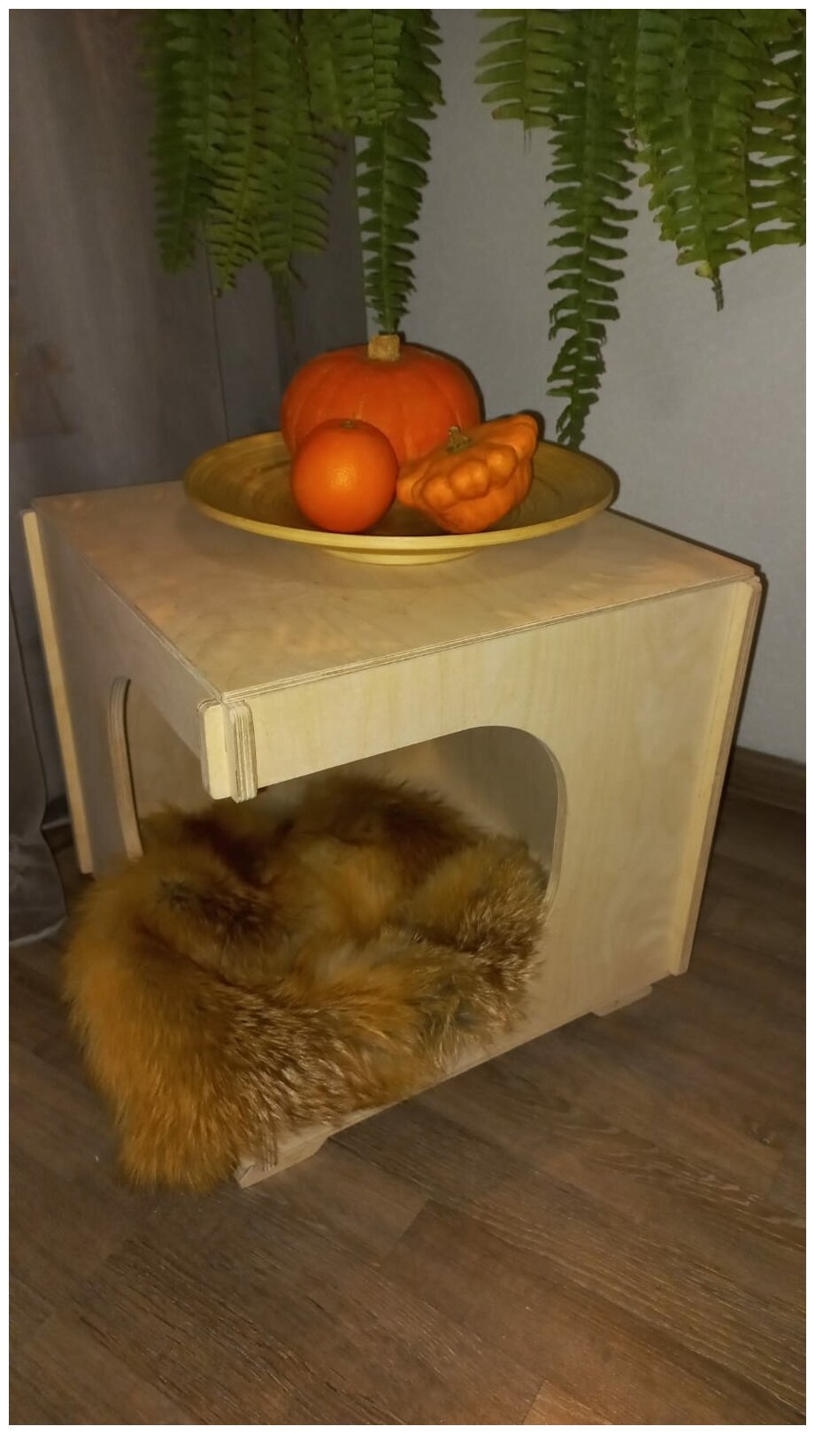 Деревянный домик для кошки или маленькой собачки, домик тумба 40х40х40 см - фотография № 9