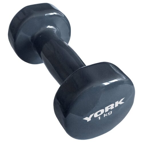 фото Гантель цельнолитая York Fitness DBY300 B26315g 1 кг серая