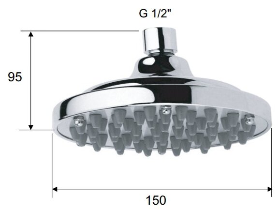 Верхний душ Remer Shower Heads 353 15 chrome, хром хром - фотография № 2