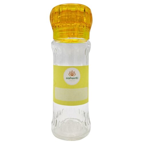 Мельница для специй стеклянная Ashanti | Ашанти желтая, объем 80г