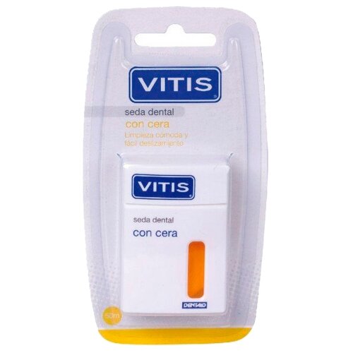 Dentaid Vitis Waxed Dental Floss зубная нить, 24 г уход за полостью рта dentaid межзубная нить vitis waxed dental floss with fluoride and mint 50 м в твердой упаковке