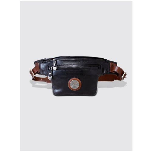 Сумка поясная кожаная BrunoBartello PN-0004 черная, сумка на пояс из натуральной кожи