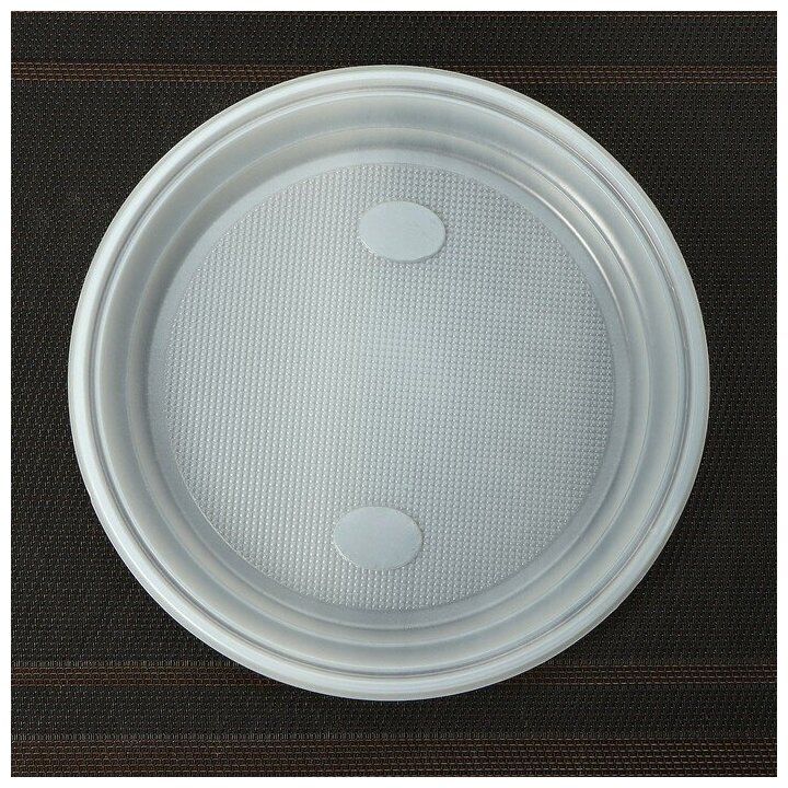 Набор одноразовых тарелок, d=20,5 см, цвет белый, в наборе 10 шт - фотография № 2