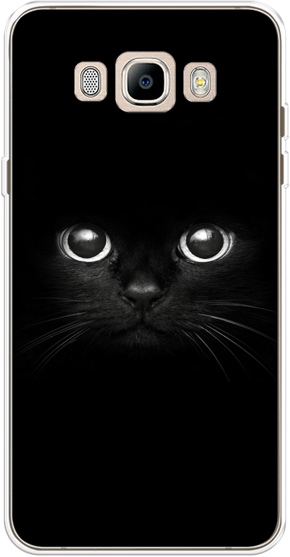 Силиконовый чехол на Samsung Galaxy J7 2016 / Самсунг Галакси Джей 7 2016 Взгляд черной кошки