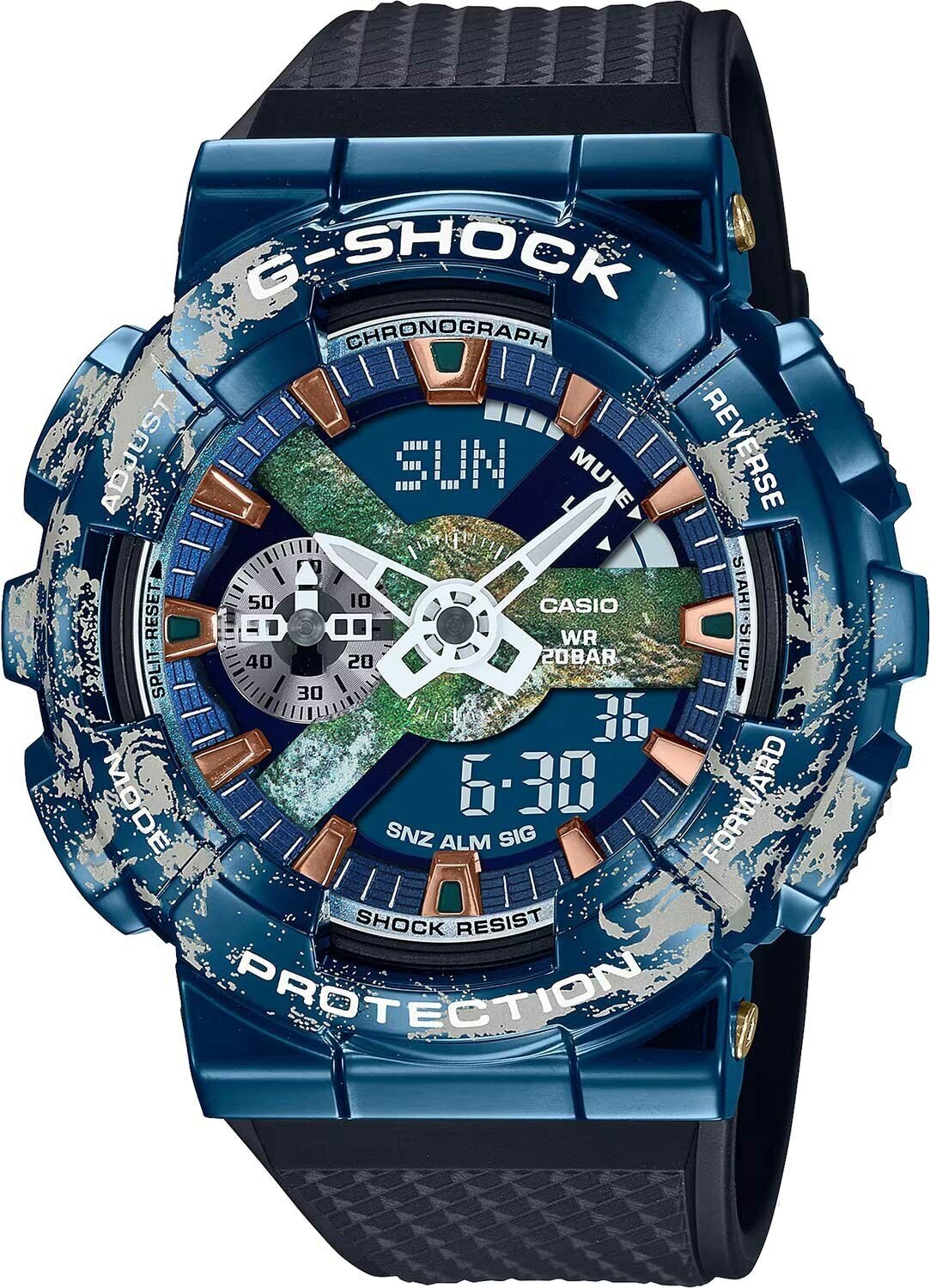 Японские наручные часы Casio G-SHOCK GM-110EARTH-1A с хронографом 