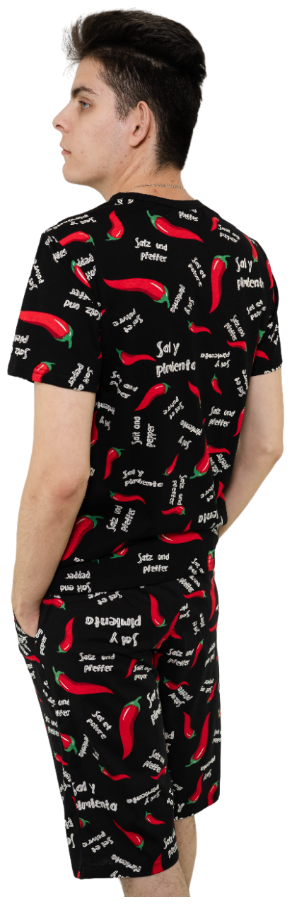 Мужская пижама, мужской пижамный комплект ARISTARHOV, Острый перчик, черный красный, размер 48 - фотография № 3
