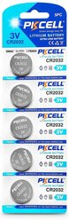 Батарейки PKCELL Lithium Button Cell CR2032, в упаковке: 5 шт.