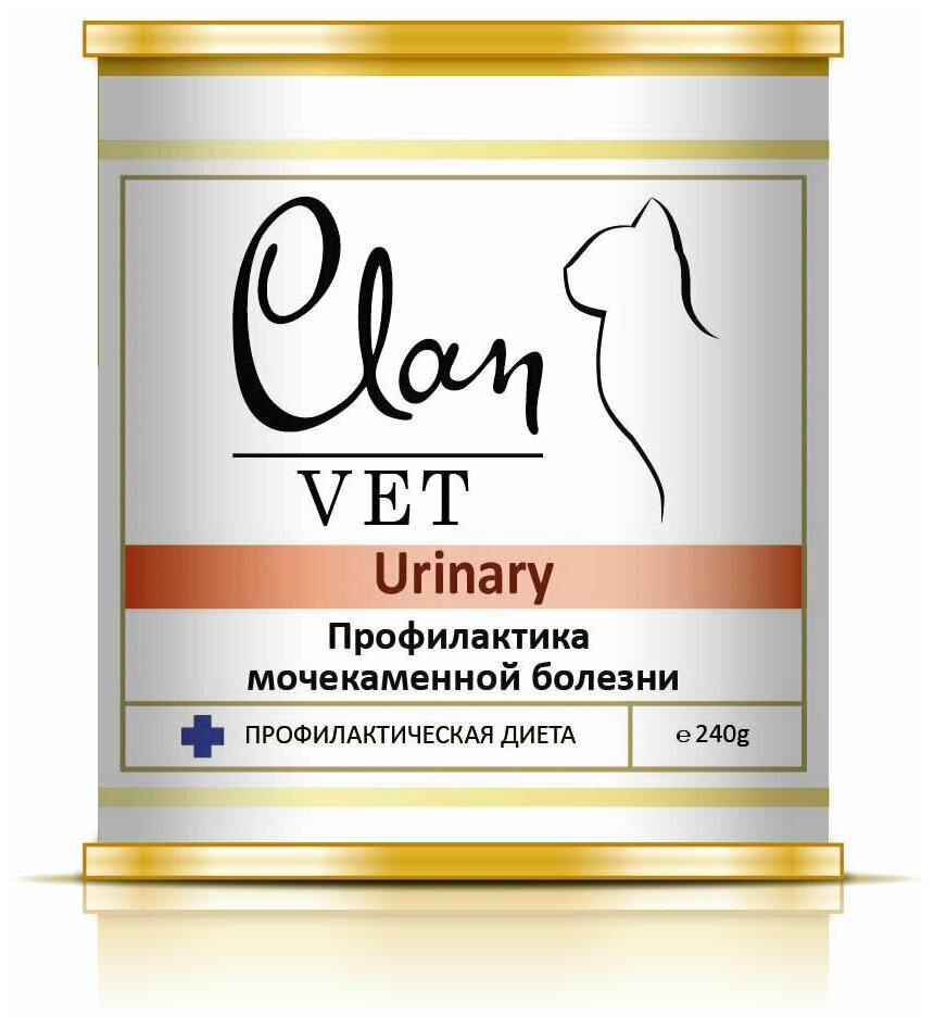 Корм Clan Vet Urinary (консерв.) для кошек, профилактика МКБ, 240 г x 12 шт