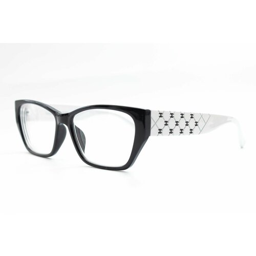 Готовые очки для зрения 7009 С929 с диоптриями +1.75 корригирующие женские, ФМ, черно-белые, пластиковые
