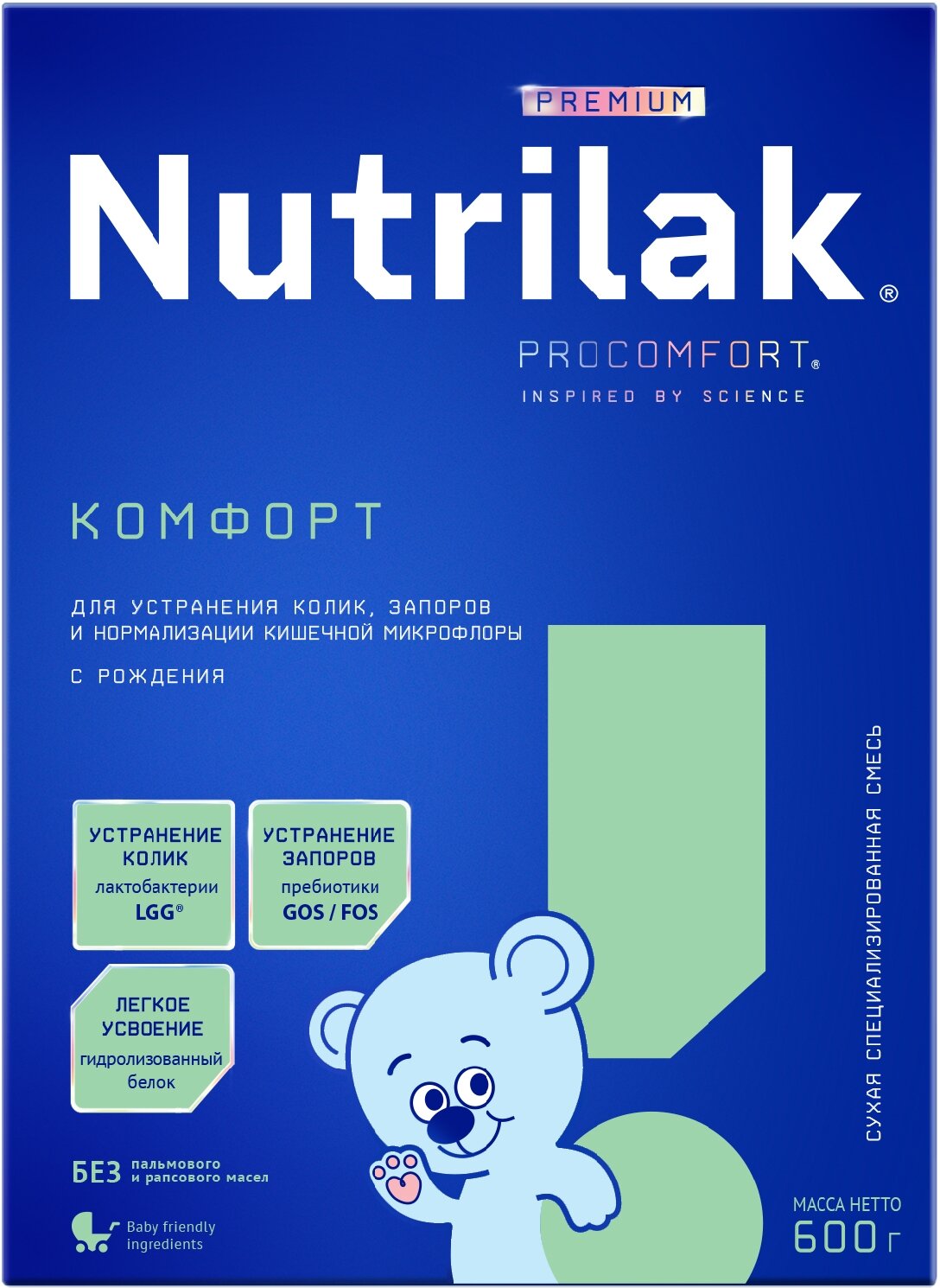 Смесь Nutrilak Premium Комфорт, с рождения, 600 г