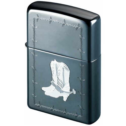 Зажигалка бензиновая Zippo Silver Boots Black Ice