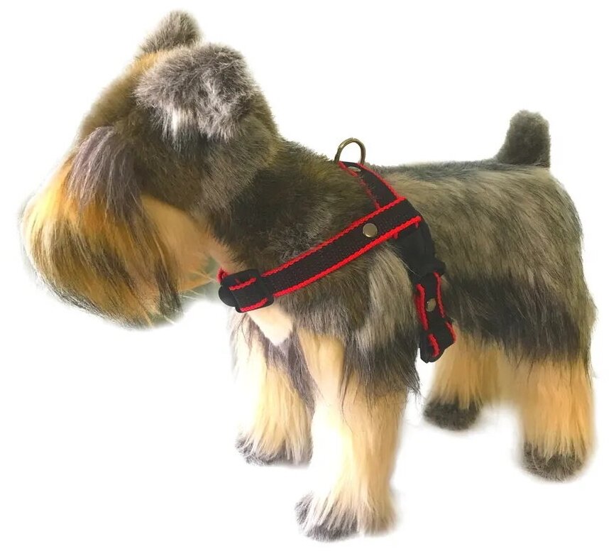 Шлейка для собак Petsare обхват груди 44-60 см, черный красный кант купить на Агронома.ру - фотография № 2