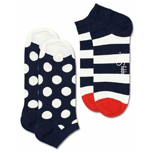 черные носки big dot sock в цветной горох Носки Happy Socks, 2 пары, 2 уп., размер 25, синий, мультиколор