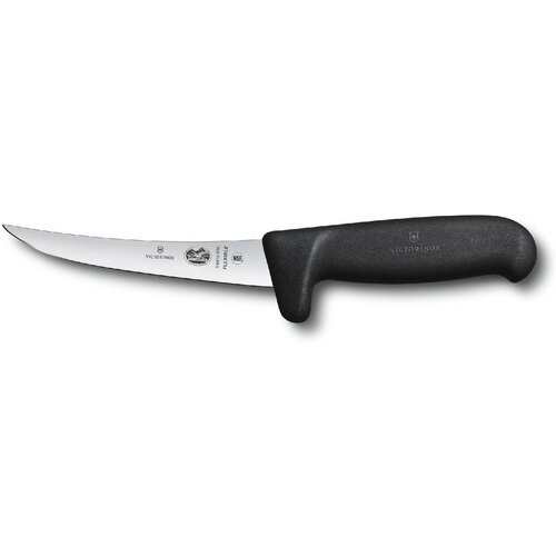 Нож кухонный VICTORINOX Fibrox/(5.6613.12M) стальной разделочный лезв.120мм прямая заточка черный.