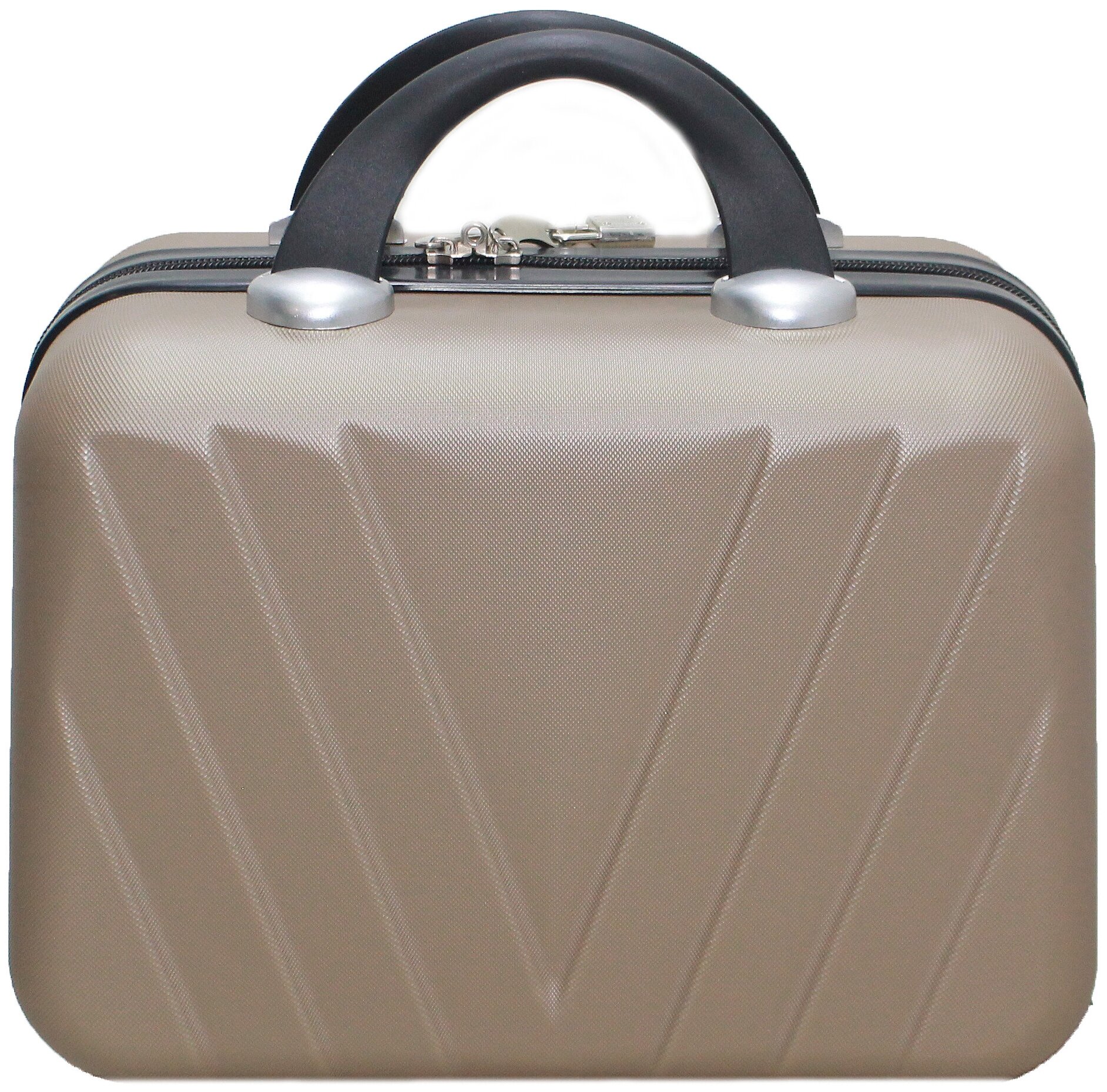 ручная кладь бьюти кейс сумка мини чемодан из ударопрочного ABS пластика вес 1 кг размер 33х29х18 цвет золотистый