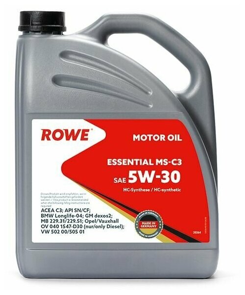 Масло моторное ROWE ESSENTIAL SAE 5W-30 MS-C3 (4 л)