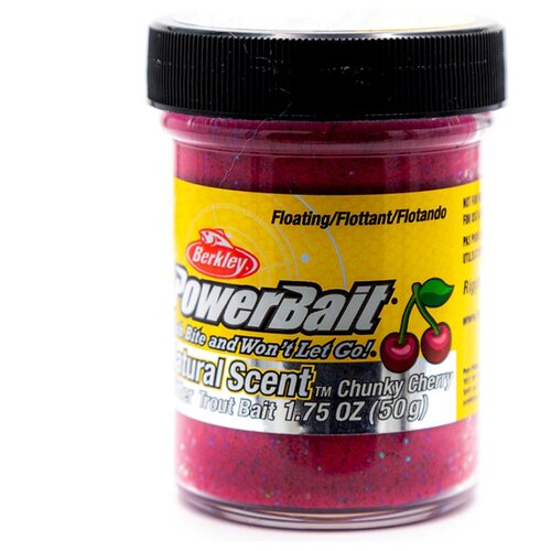 Форелевая паста BERKLEY PowerBait Natural SCENT 50 гр (Вишня, цв. Chanky Cherry)