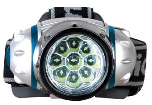 Camelion LED5317-9Mx фонарь налобн, металлик,9 ультра ярк LED,4 реж, 3XR03 в компл, пласт, блист