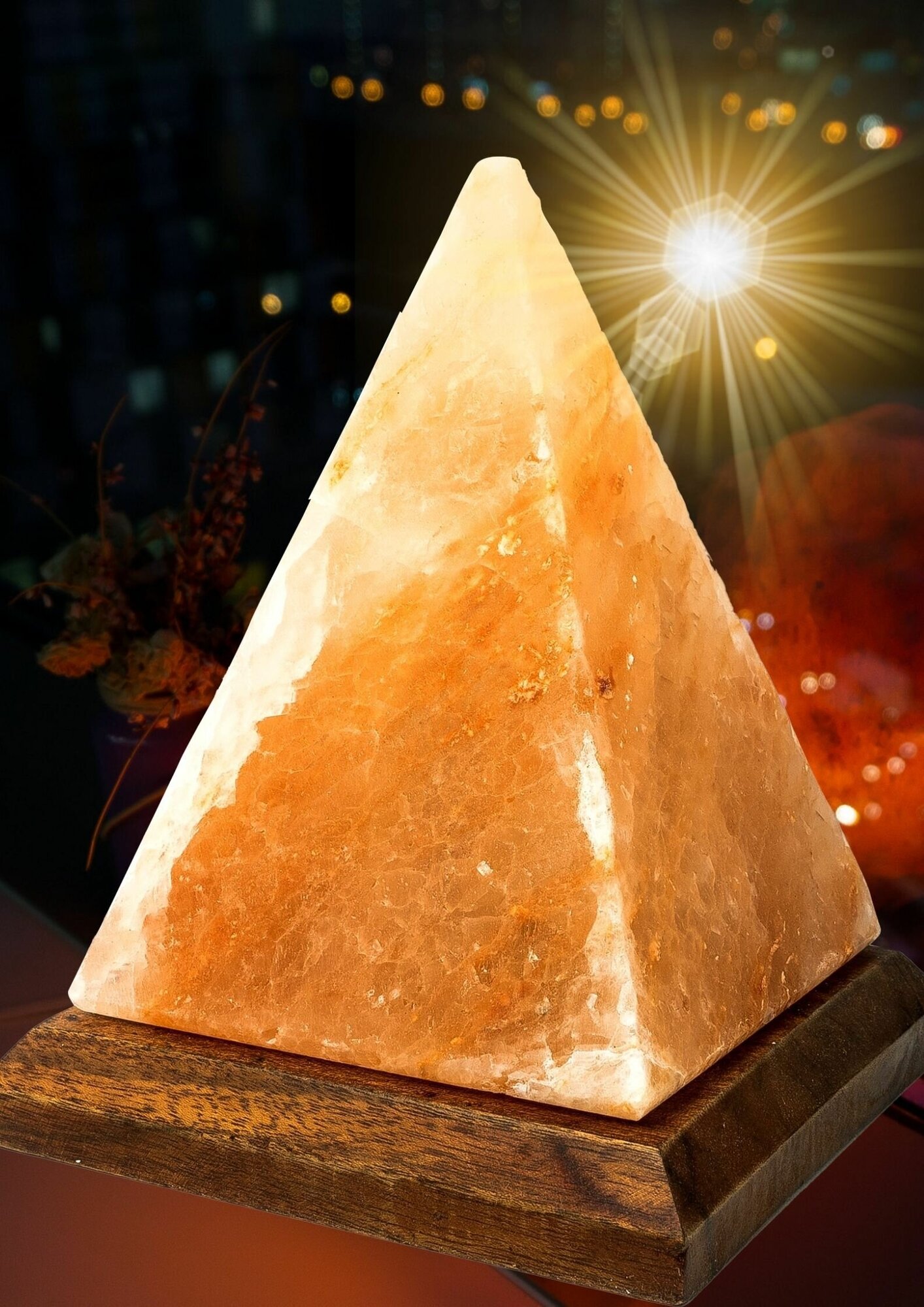 Соляная лампа "Пирамида" Barry Pyramide (гималайская соль), настольная - фотография № 5