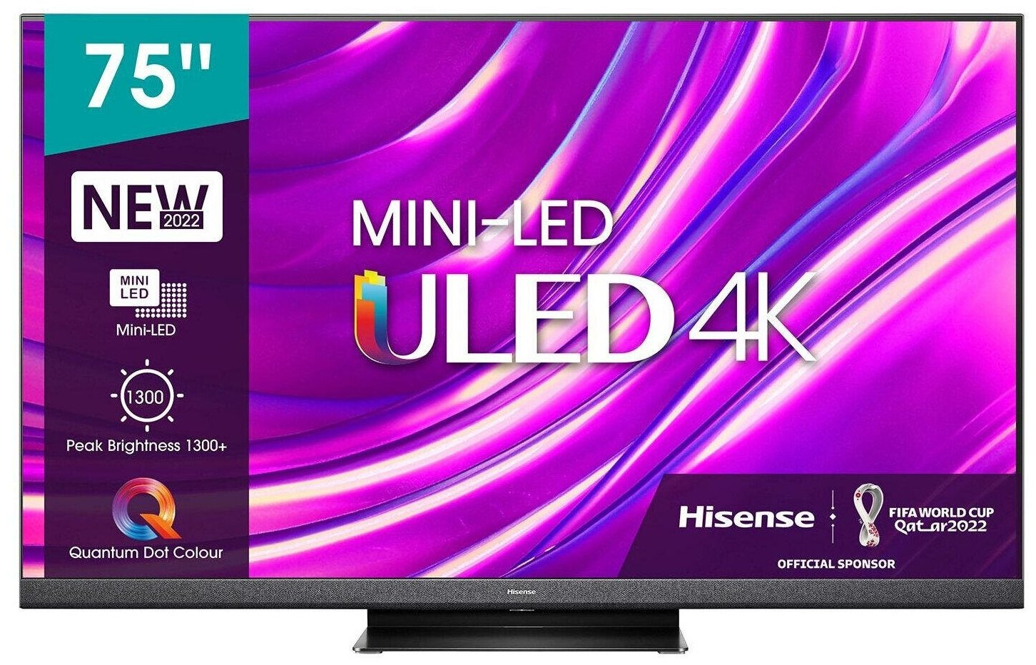 75" Телевизор Hisense 75U8HQ, ULED, 4K Ultra HD, черный, смарт ТВ, VIDAA