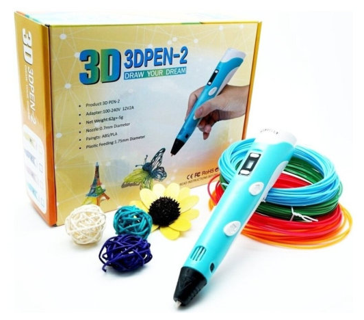 3D ручка «3D Pen-2» поколение с дисплеем (3Д ручка ПЭН 2) голубая - фотография № 11